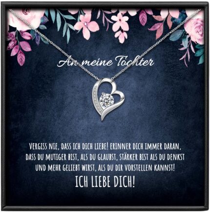 An meine Tochter Herz Kette 925 Sterling Silber