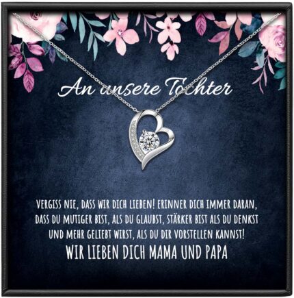 An unsere Tochter Herz Kette 925 Sterling Silber