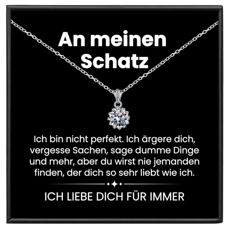 An mein Schatz Schneeflocke Kette Moissanit BYLITZ