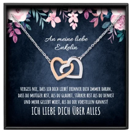 An meine Enkelin Kette Doppelherz