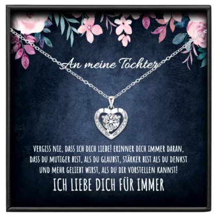 An meine Tochter Herz Kette Moissanit BYLITZ