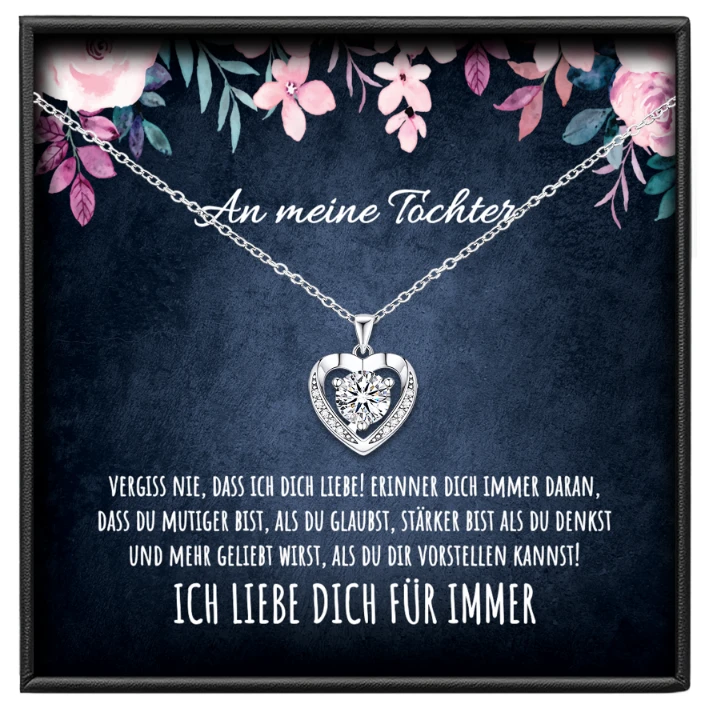 An meine Tochter Herz Kette Moissanit BYLITZ