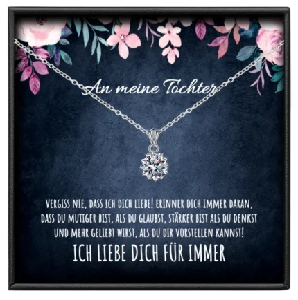 An meine Tochter Schneeflocke Kette Moissanit BYLITZ