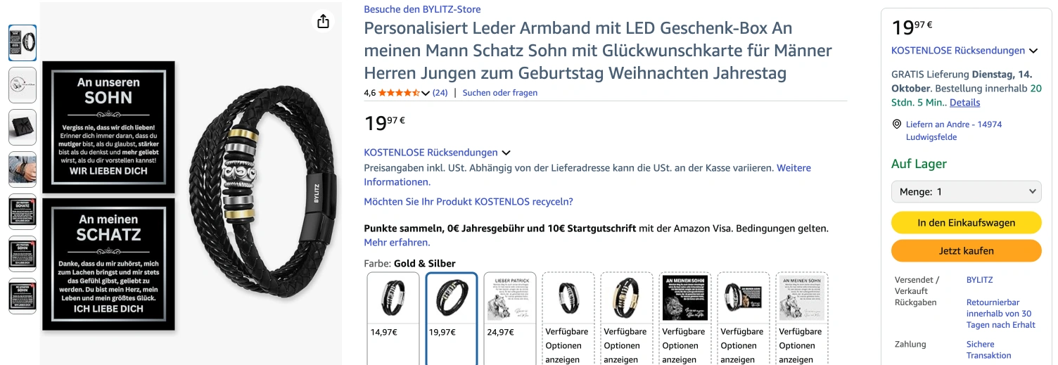 An meinen Sohn Armbänder BYLITZ