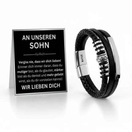 An meinen Sohn Leder Armband BYLITZ