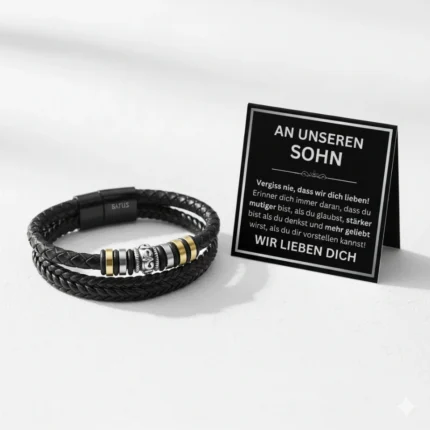 An unseren Sohn Leder Armband BYLITZ