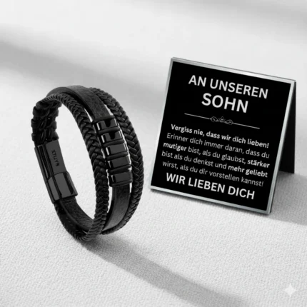 An unseren Sohn Leder Armband BYLITZ